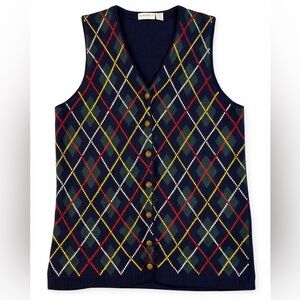 Vintage Academiacore Plaid Sweater Vest 1X